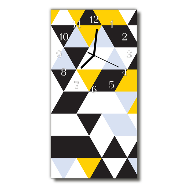 Relógio vertical Triângulos de arte coloridos