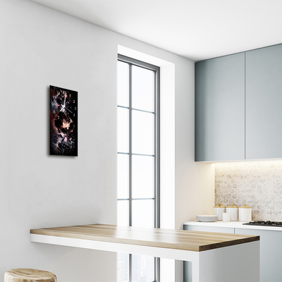 Relógio vertical Flores Flores pretas