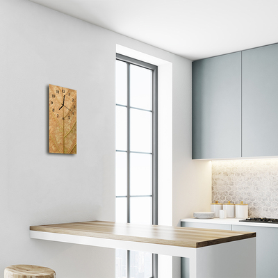 Relógio de vidro vertical Natureza Folha Bege