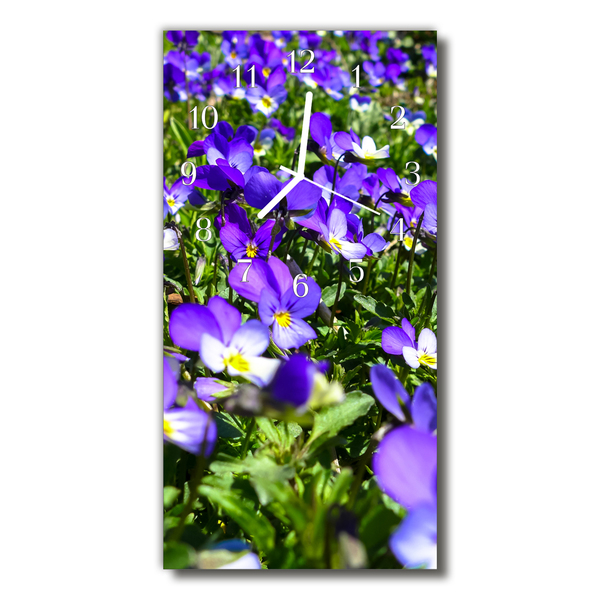 Relógio de vidro vertical Flores Prímulas coloridas