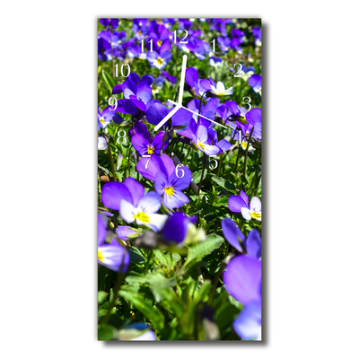 Relógio de vidro vertical Flores Prímulas coloridas