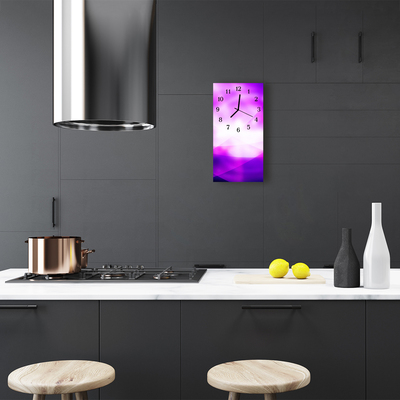 Relógio vertical Arte Abstrata Linhas Roxas