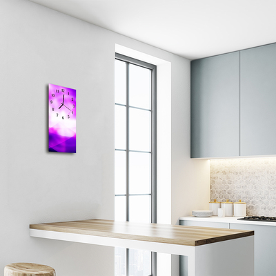 Relógio vertical Arte Abstrata Linhas Roxas