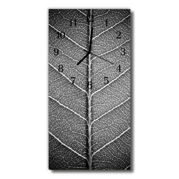 Relógio de vidro vertical Natureza Folha de Prata