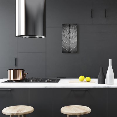 Relógio de vidro vertical Natureza Folha de Prata