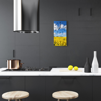 Relógio de vidro vertical Paisagens Campo de cor