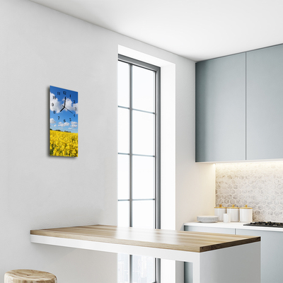 Relógio de vidro vertical Paisagens Campo de cor