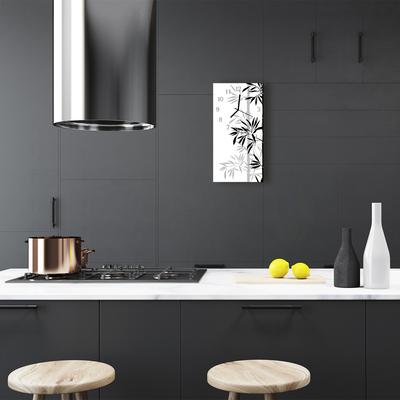 Relógio de vidro vertical Natureza Bambu Branco