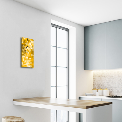 Relógio de vidro vertical Círculos de Arte amarelos
