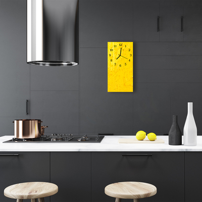 Relógio de vidro vertical Arte Abstração gráfica amarela