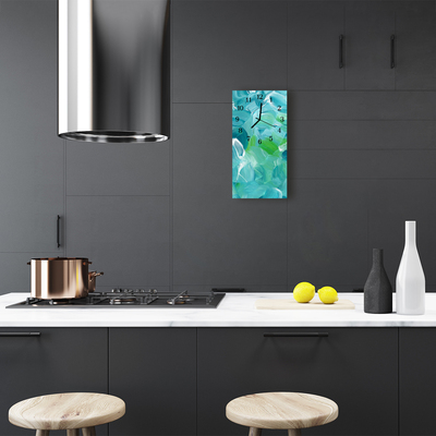 Relógio vertical Natureza Onda Azul