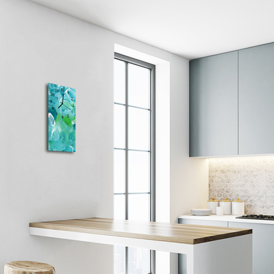 Relógio vertical Natureza Onda Azul