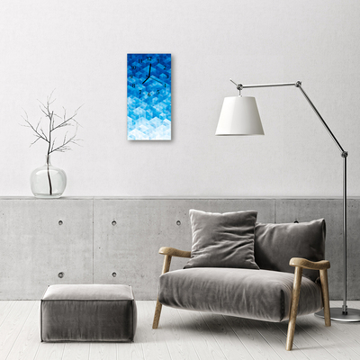 Relógio vertical Arte Abstrata Gráficos Azul