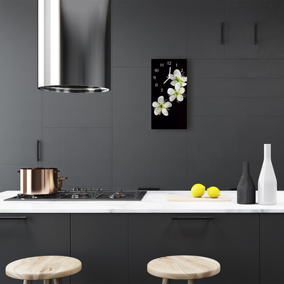 Relógio de vidro vertical Flores Flores Coloridas