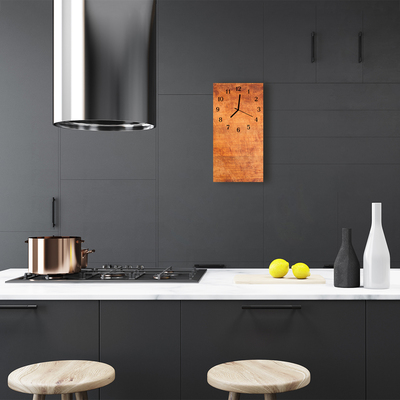 Relógio de vidro vertical Tábuas de madeira marrom