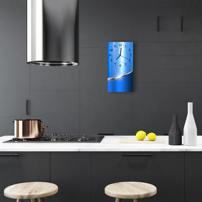 Relógio de vidro vertical Padrão Art Blue