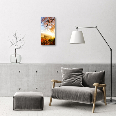 Relógio de vidro vertical Banco de Parque Natural Colorido