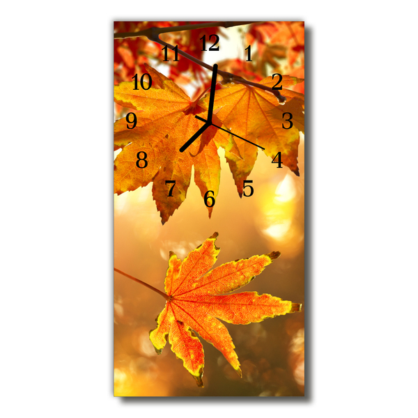 Relógio vertical Natureza Folhagem Dourada