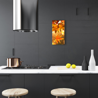 Relógio vertical Natureza Folhagem Dourada