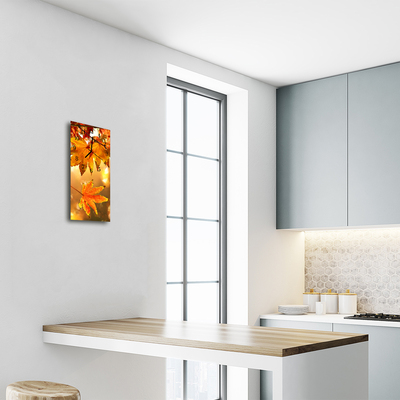 Relógio vertical Natureza Folhagem Dourada