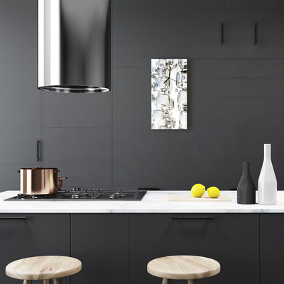 Relógio de vidro vertical Arte Osso prata