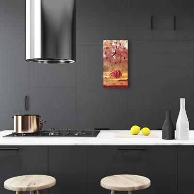 Relógio de vidro vertical Pinha Natural Marrom