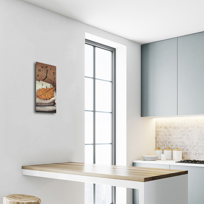 Relógio de vidro vertical Folha marrom da natureza