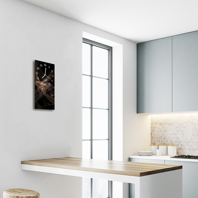 Relógio vertical Arte Abstração gráfica preta