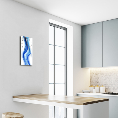 Relógio vertical Linhas de Arte Onda Azul