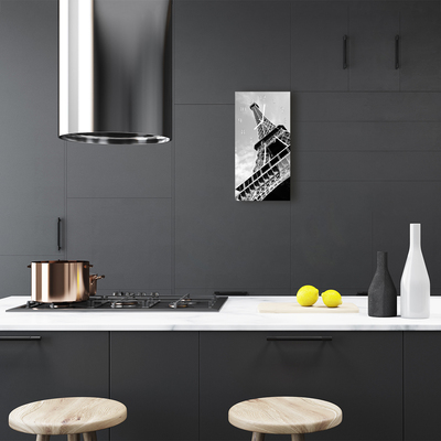 Relógio de vidro vertical Cidade Torre Eiffel cinza