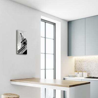 Relógio de vidro vertical Cidade Torre Eiffel cinza