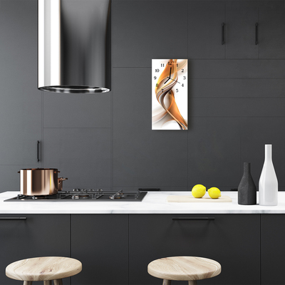 Relógio de vidro vertical Arte Abstrata bege