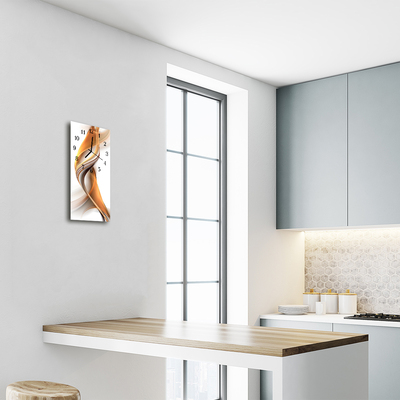 Relógio de vidro vertical Arte Abstrata bege