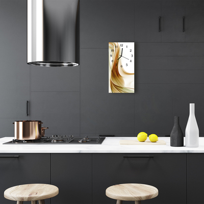 Relógio de vidro vertical Arte Abstrata bege