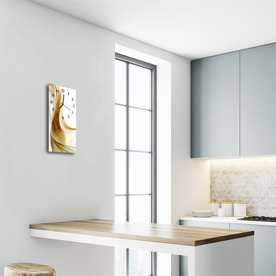 Relógio de vidro vertical Arte Abstrata bege