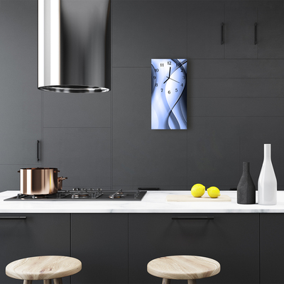 Relógio de vidro vertical Arte Abstrata Azul