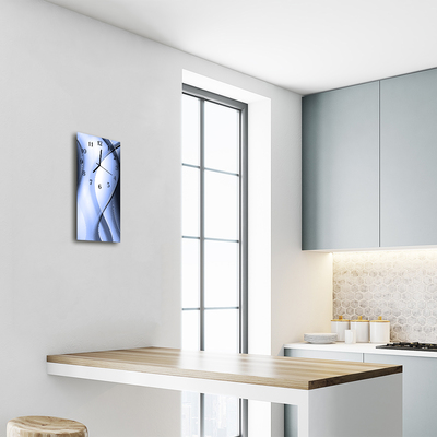 Relógio de vidro vertical Arte Abstrata Azul