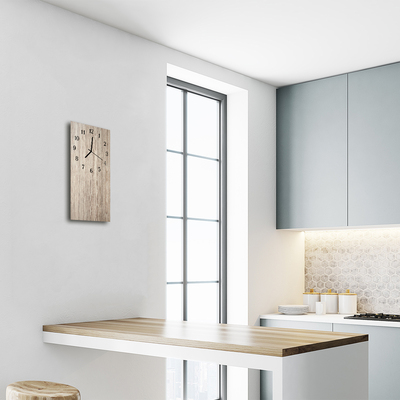 Relógio de vidro vertical Madeira bege