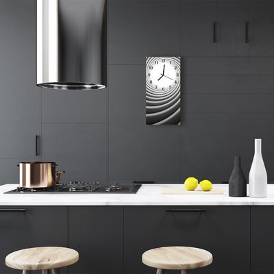 Relógio de vidro vertical Vórtice cinza