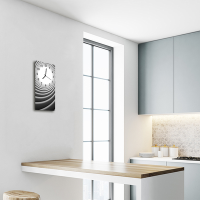 Relógio de vidro vertical Vórtice cinza