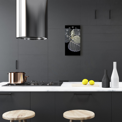 Relógio vertical Natureza Folhas planta cinza