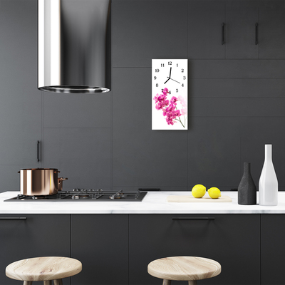 Relógio de vidro vertical Flores Orquídeas coloridas