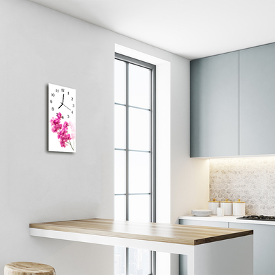 Relógio de vidro vertical Flores Orquídeas coloridas