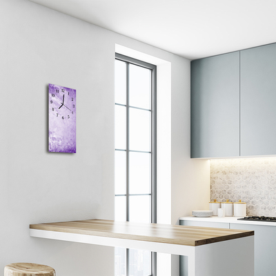 Relógio de vidro vertical Arte Abstrata Gráficos Roxo