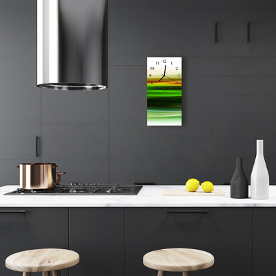 Relógio de vidro vertical Linhas de arte ondulam coloridas