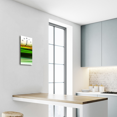 Relógio de vidro vertical Linhas de arte ondulam coloridas