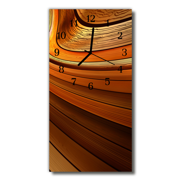 Relógio de vidro vertical Linhas gráficas marrons