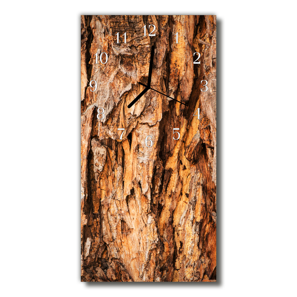 Relógio vertical Natureza Casca de Árvore Marrom