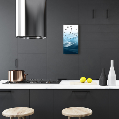 Relógio vertical Arte abstrata linhas azuis