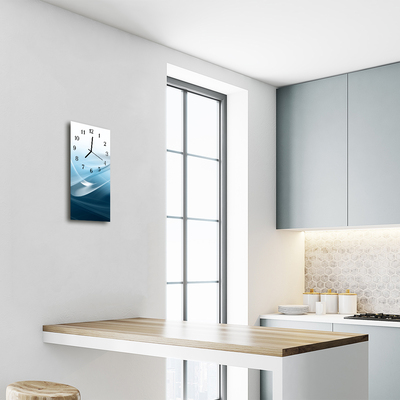 Relógio vertical Arte abstrata linhas azuis